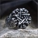 Готический перстень пентаграмма с черепами и кельтским узором