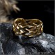 Плетеное кольцо с растительным узором золотая бижутерия