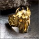 Мужской перстень шлем Викинга | золотая печатка Норман
