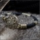 Алатырь - Женский кожаный браслет с золотом ювелирной бронзой