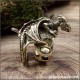 Купить разъемное кольцо дракон Виверна скульптурное украшение из бронзы