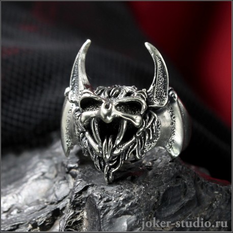 Вампир готическое кольцо в форме головы кровавого монстра с черепами - стильное рок-кольцо
