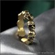 Готическое кольцо с черепами и символом девятки из бронзы - Эннеа