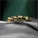 Готическое кольцо с черепами и символом девятки из бронзы - Эннеа