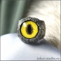 Кольцо с глазом хищника Фоссы и крыльями ангела необычной формы украшение со смыслом