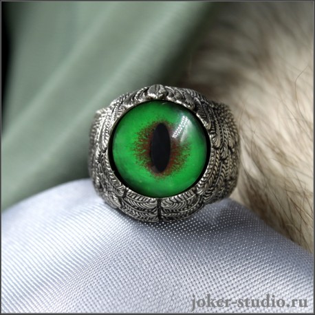 КОЛЬЦО КРЫЛЬЯ АНГЕЛА ТАЛИСМАН С ГЛАЗОМ КОШКИ МЕЙН-КУНА "АНГЕЛ"