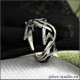 Тонкое кольцо необычной формы для девушки оригинальное украшение "Стрибог"