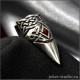 Коготь кольцо с кельтским узором и красной эмалью "Бран"