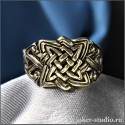 Мужское кольцо Сварог из бронзы обережное украшение с сакральным символом защиты