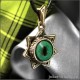 Звезда Магов кулон из золотой бронзы с зеленым глазом кота Нибелунга