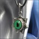 Звезда Магов септаграмма кулон с зеленым глазом кота Нибелунга
