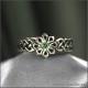 кольцо женское с зеленым камнем в звезде Алатырь