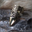 Кольцо коготь из ювелирной бронзы "Бран" украшение с кельтским узором на ногтевую фалангу