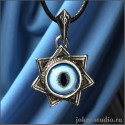 Талисман "Звезда магов" с символами планет и глазом рыси ювелирный тотем