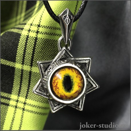 Магический символ семиконечная звезда магов купить в мастерской Джокер кулон глаз кота