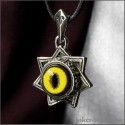 Амулет "Звезда Магов" с желтым глазом фоссы авторское украшение ручной работы