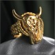 Мужское кольцо в стиле рок с черепом буйвола