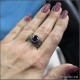 кольцо женское с большим камнем синего цвета
