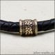 Кожаный браслет с шарми Сварога и кельтским бусинами из золотой бронзы