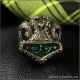 мужской перстень с изумрудной эмалью Молот Тора