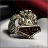 МОЛОТ ТОРА КОЛЬЦО МЬЁЛЬНИР из БРОНЗЫ с КРАСНОЙ ЭМАЛЬЮ