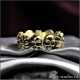 Готическое кольцо с черепами и магическим числом 11 "Ундека"