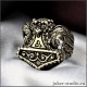 Кольцо Молот Тора оберег из бронзы – купить мужскую печатку ручной работы