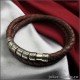 Зеро кожаный плетеный браслет коричневого цвета с ювелирным замком и знаком zero