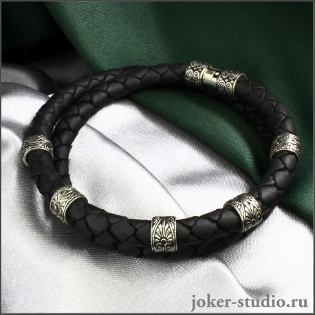 Женский кожаный браслет с серебром в стиле барокко украшение в России
