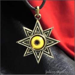 Звезда Иштар амулет с глазом волка золотая подвеска украшение ручной работы