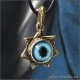 Талисман Звезда магов из бронзы кулон с голубым глазом сиамского кота