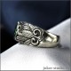 Кольцо свадебные крылья с синим цирконом ювелирная работа JOKER-STUDIO