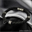 Кубики плетеный браслет из черного шнура с ювелирными шармами и замком в стиле хай-тек