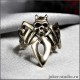 Готическое кольцо коготь с черепом и кельтским узором "Дана"