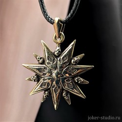 Эльфийская звезда амулет септаграмма в форме семиконечной звезды магов с черепами и символами планет