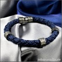 Браслет из синего шнура с серебряными шармами из аргентины для женщин хай-тек