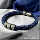 Синий браслет из шнура с серебряными бусинами в стиле хай-тек