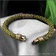 женский браслет шнур Ярко зеленого цвета с серебряным замком 