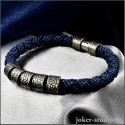 Кубики модный браслет из синего шнура с серебряными шармами из аргентана в стиле хай-тек