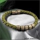женский браслет шнур Ярко зеленого цвета с золотым замком и шармами 