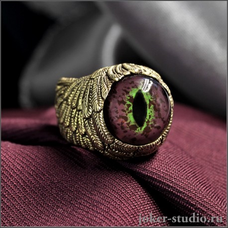 Кольцо с глазом Анаконды украшении из золотой бронзы