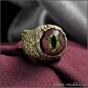 Кольцо глаз змeи анаконды в форме золотых крыльев ювелирный перстень