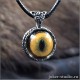Кельтский кулон из аргентана с глазом золотой кошки темминки женский амулет "Друид"