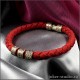 Красный браслет шнур с золотым винтажным замком шпрмами из бронзы