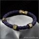 Фиолетовый браслет женский с золотыми шармами в стиле хай-тек