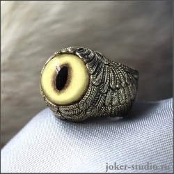Кольцо Ангел с глазом кота оцелота от мастерской Джокер