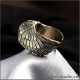 Кольцо крылья Ангела с глазом крокодила аллигатора авторское украшение ручной работы