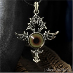 Анкх с рисунком глаза орла серебряный кулон из аргентана с символом солнечного света