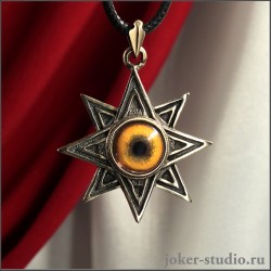 Амулет золотая Звезда Иштар с глазом гепарда, ювелирный кулон из бронзы
