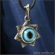 Талисман Звезда магов из аргентана кулон с голубым глазом сиамского кота